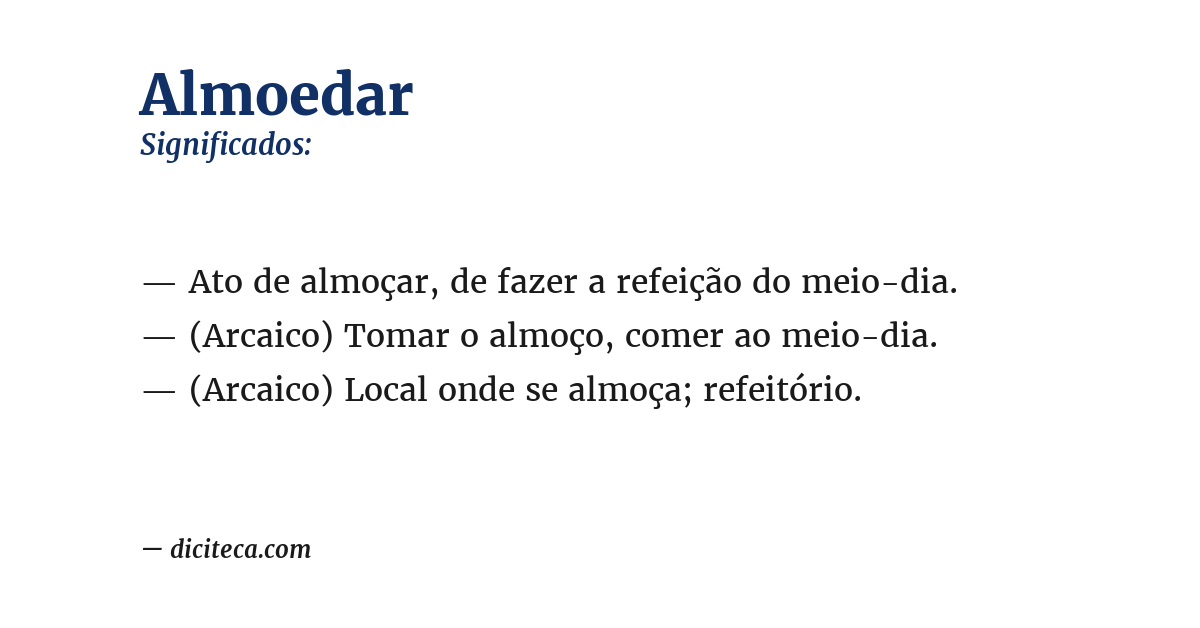 Significado de almoedar