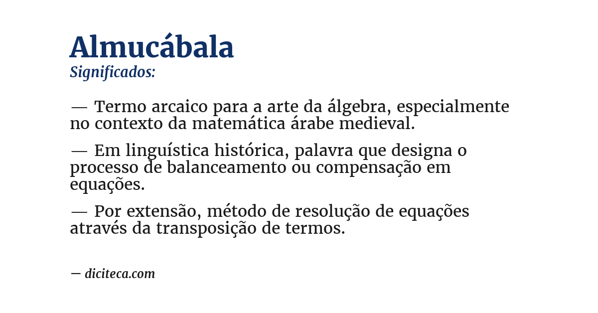 Significado de almucábala