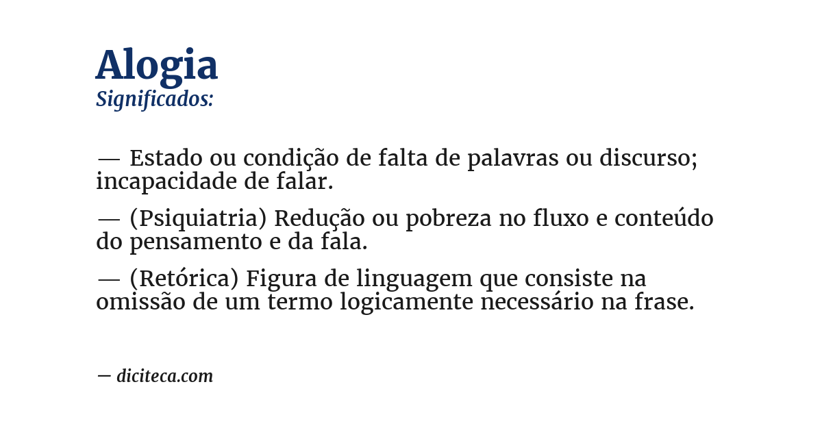 Significado de alogia
