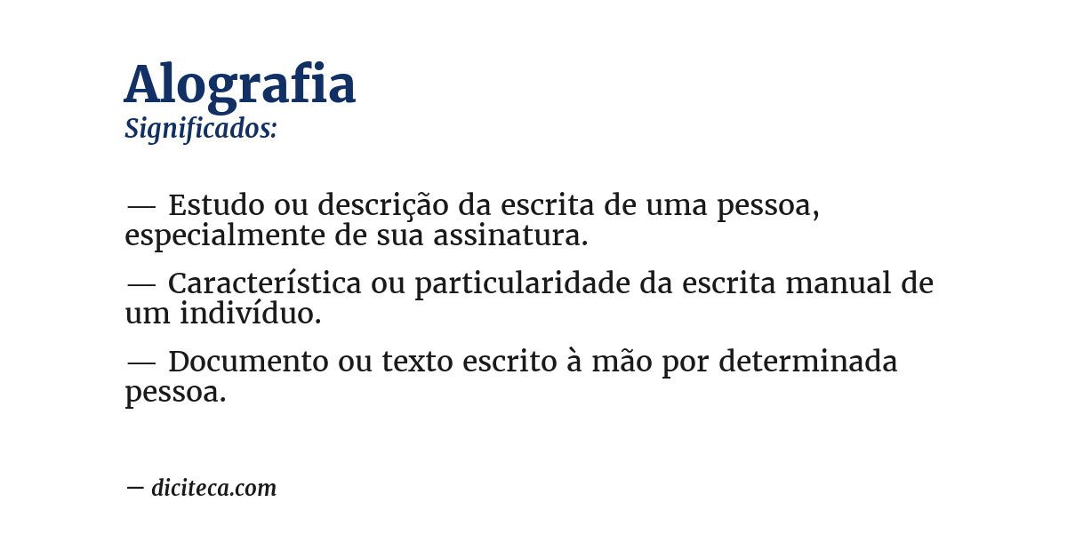 Significado de alografia