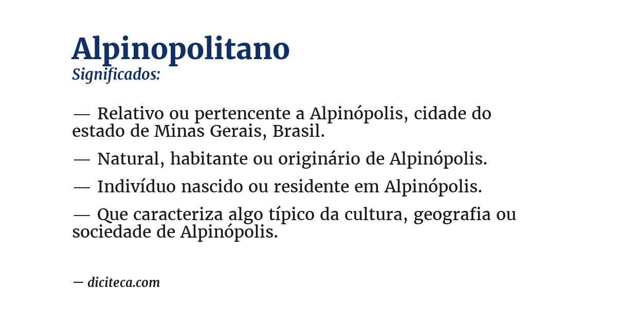 Significado de alpinopolitano