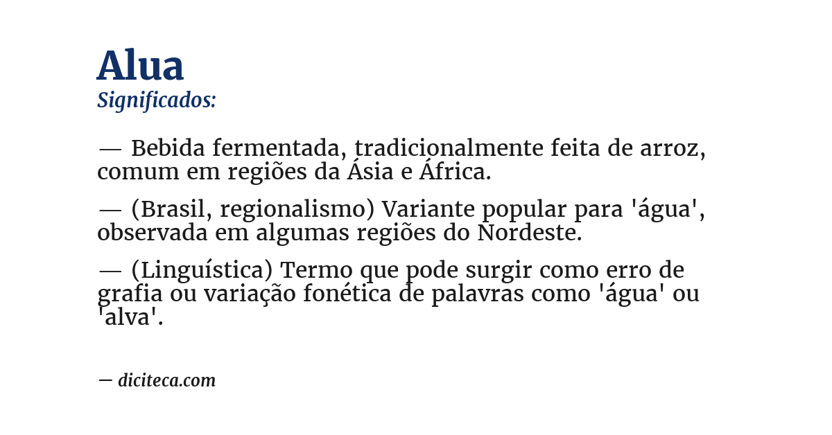 Significado de alua