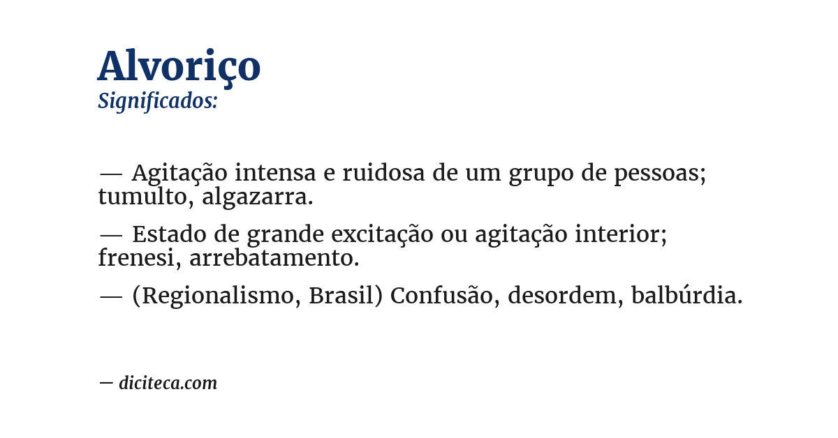 Significado de alvoriço
