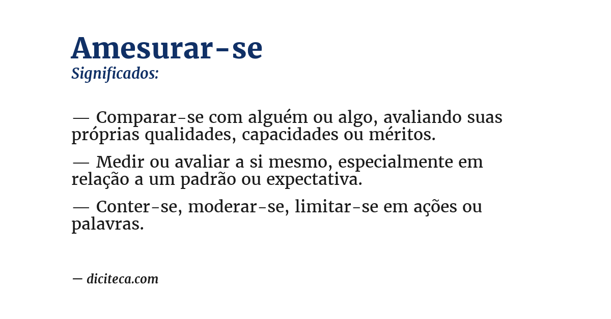 Significado de amesurar-se