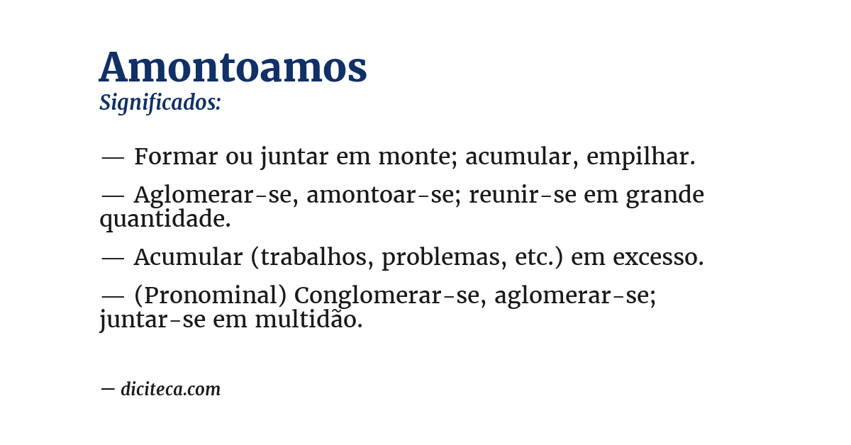 Significado de amontoamos