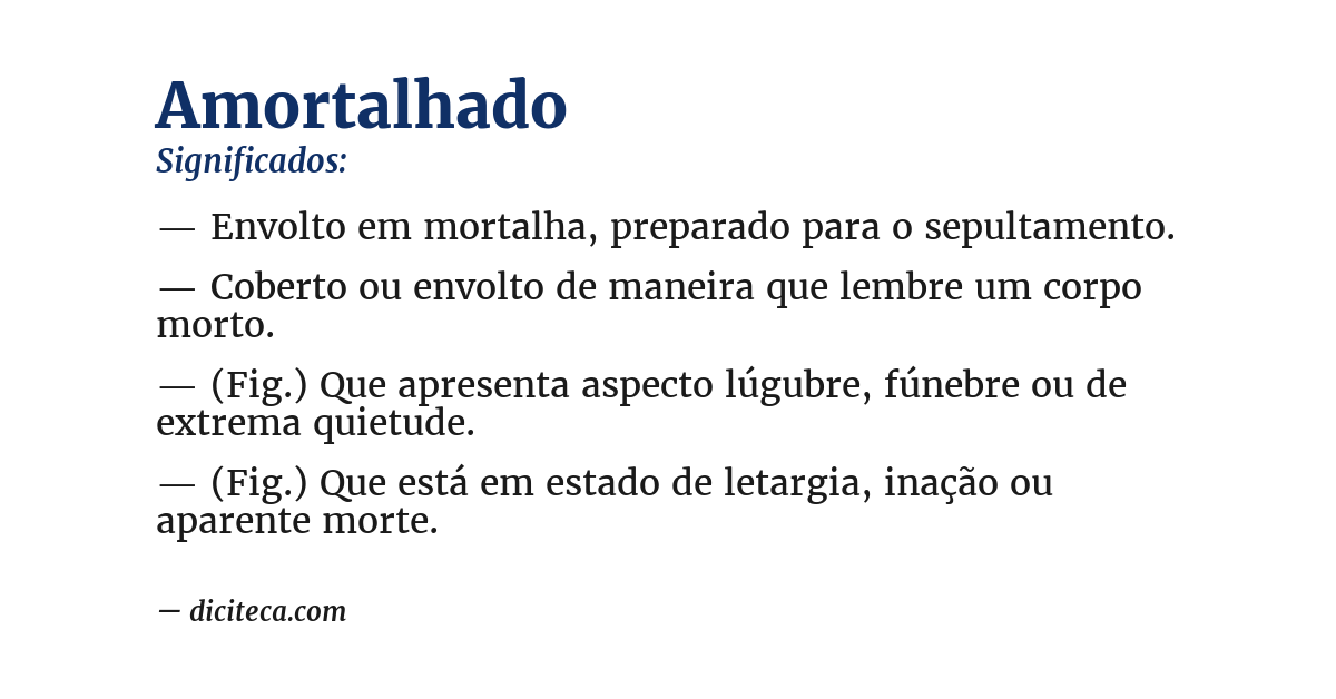 Significado de amortalhado