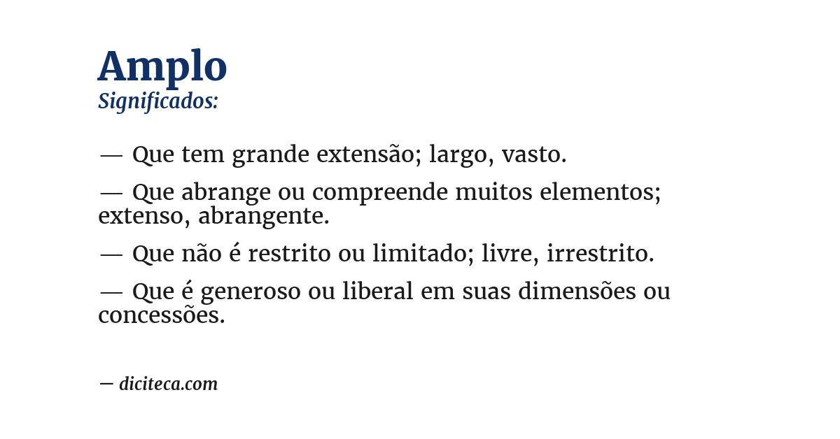 Significado de amplo