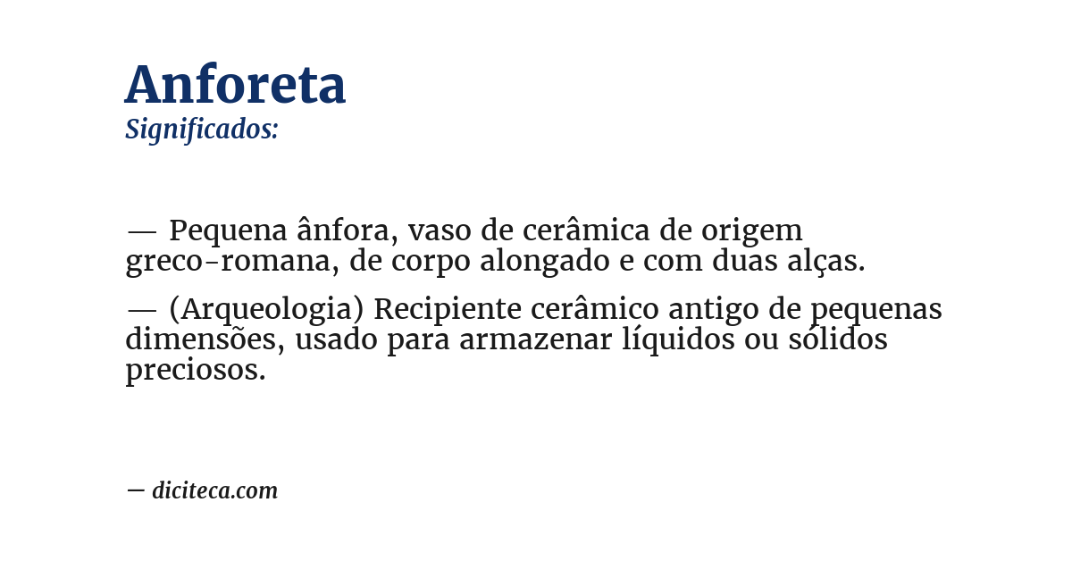 Significado de anforeta