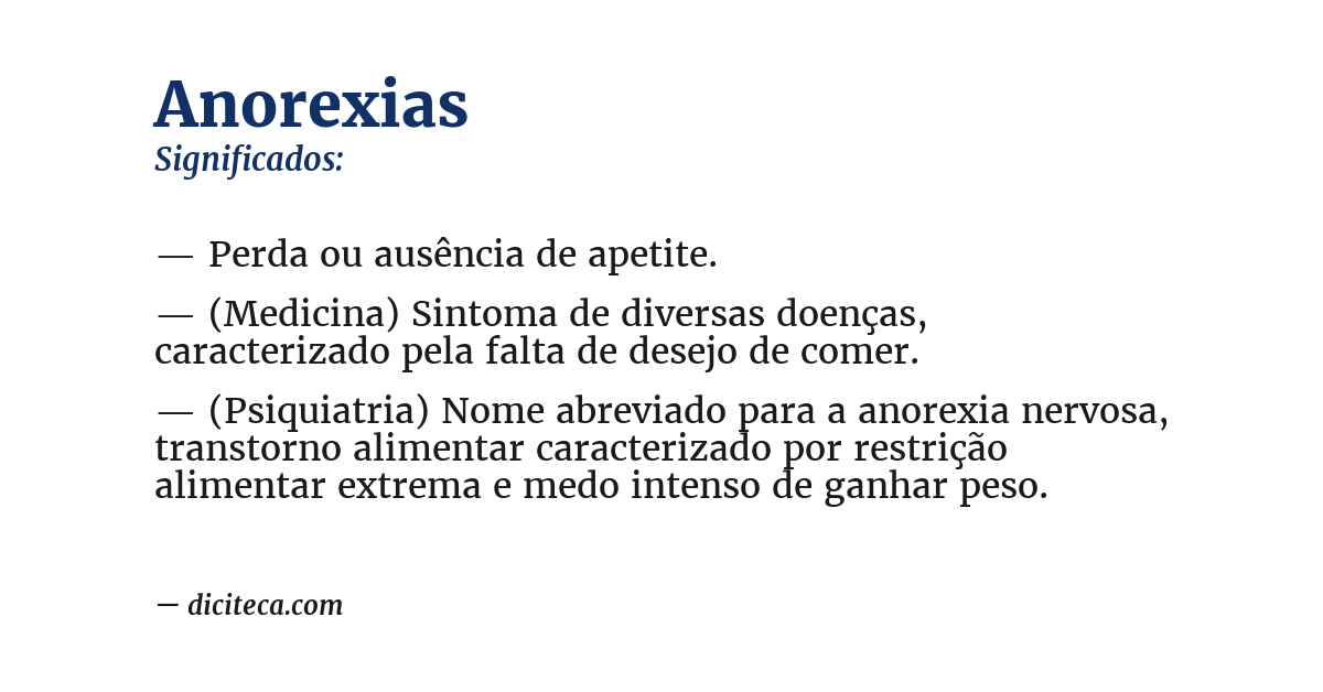 Significado de anorexias