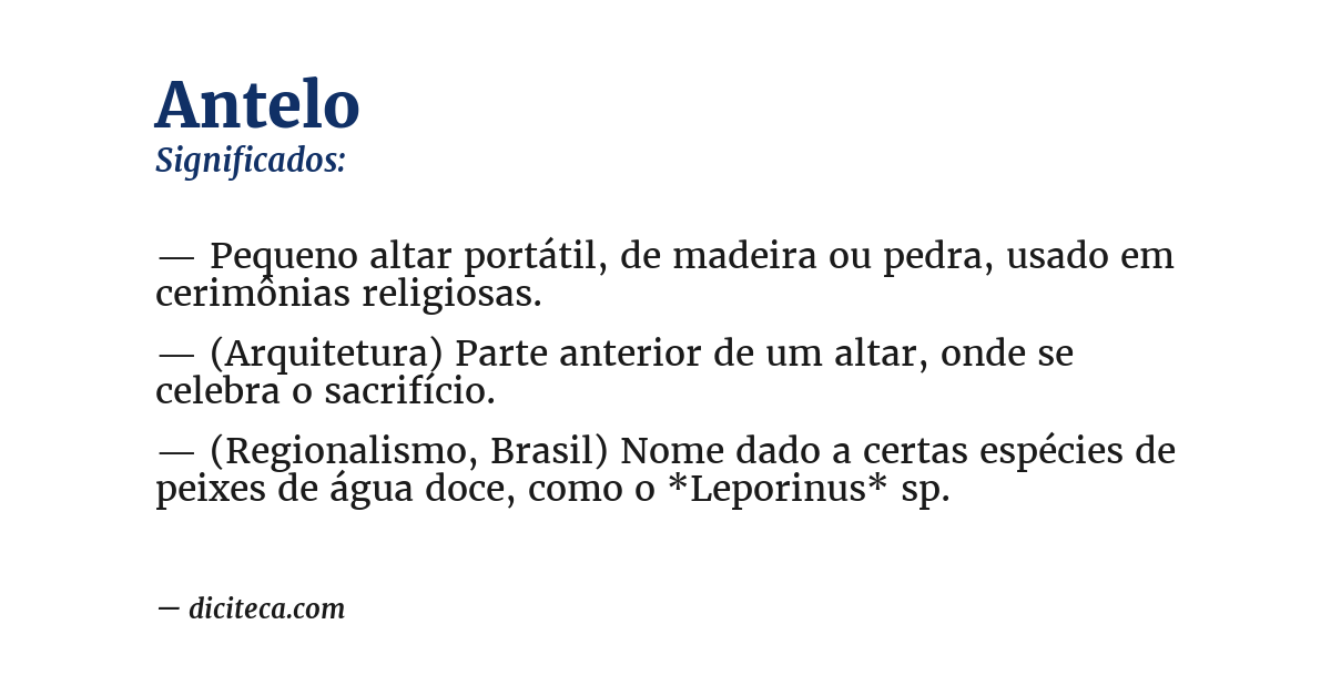 Significado de antelo