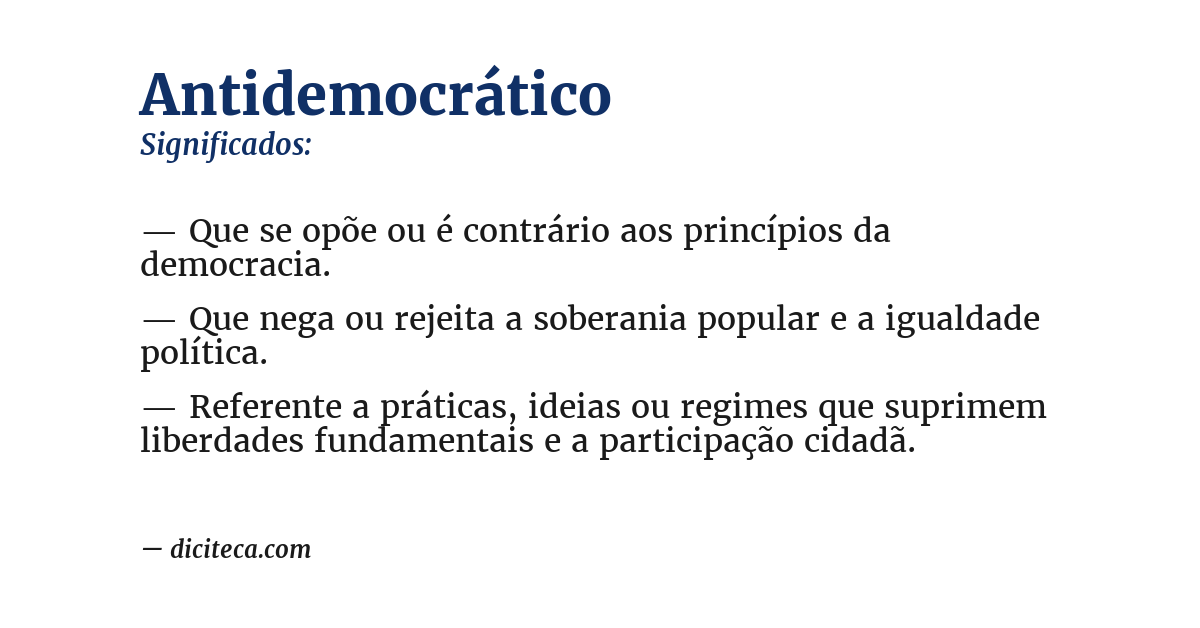 Significado de antidemocrático