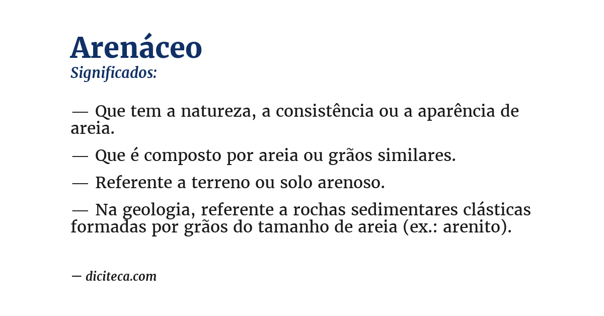 Significado de arenáceo