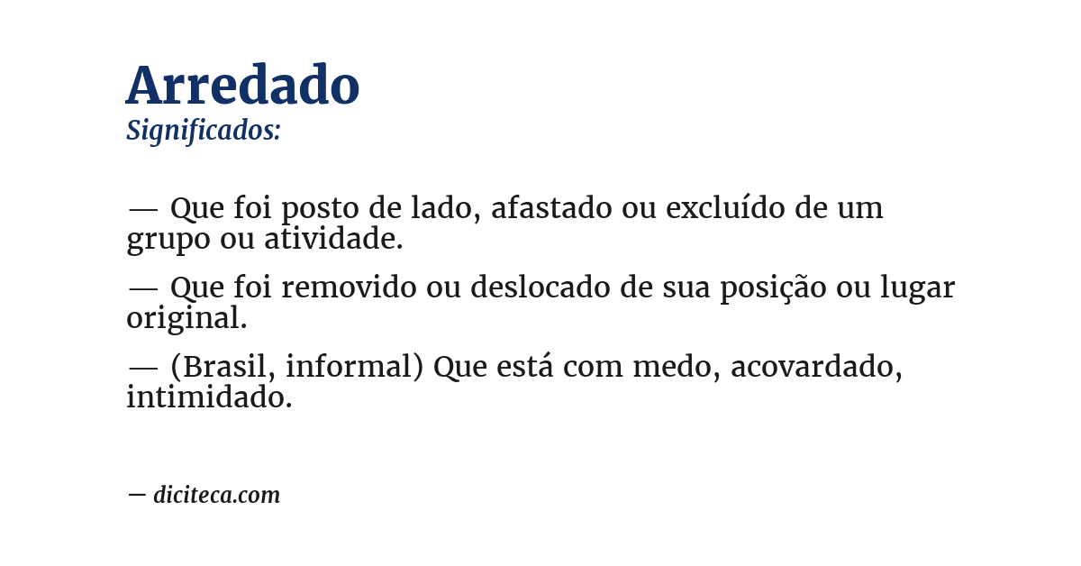 Significado de arredado