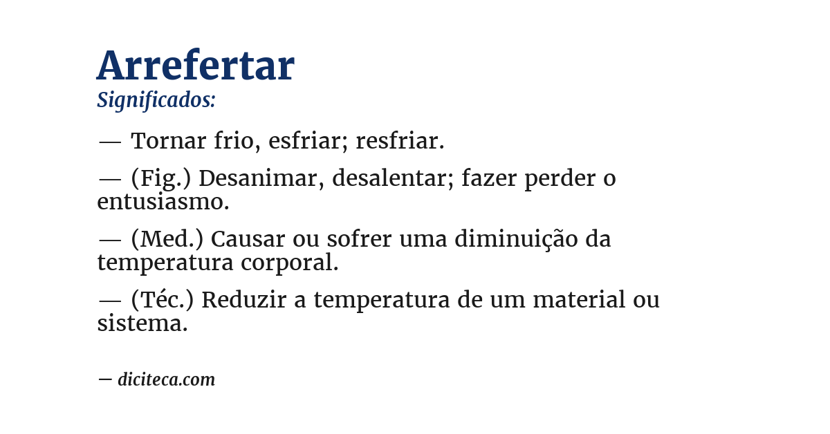Significado de arrefertar