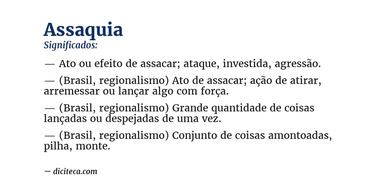 Significado de assaquia