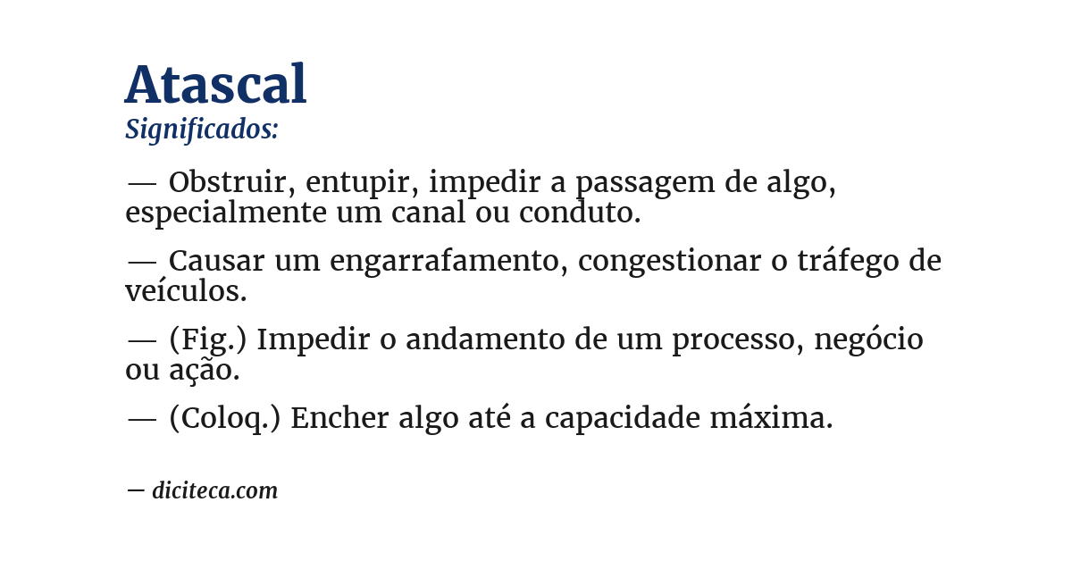 Significado de atascal