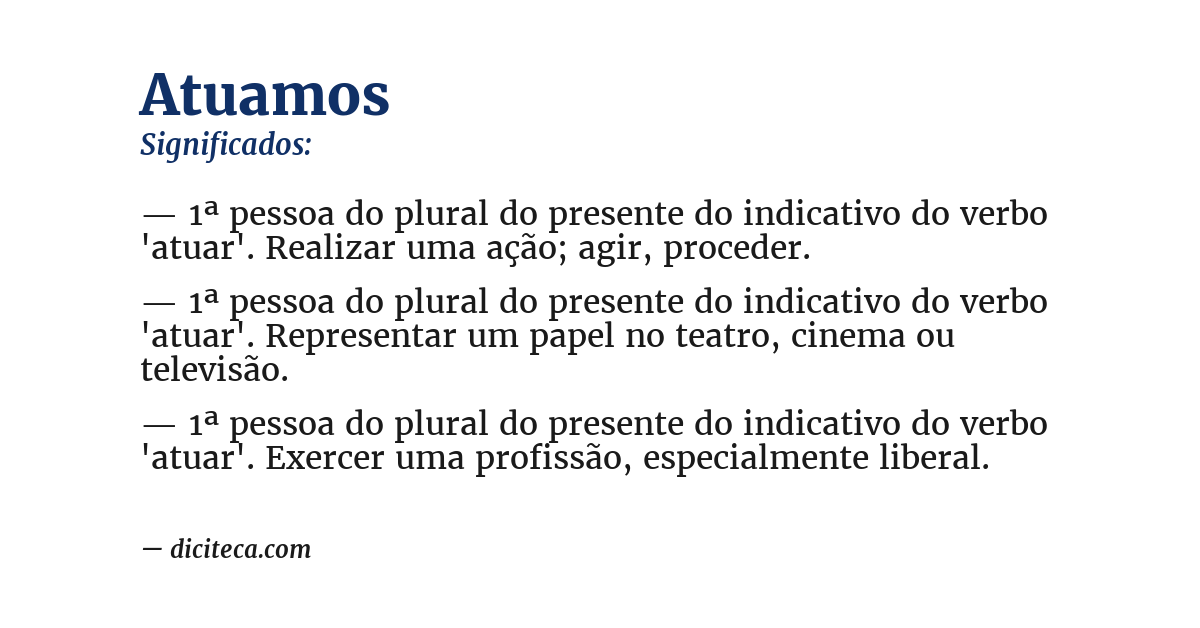 Significado de atuamos