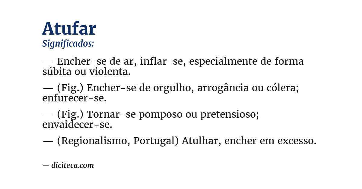Significado de atufar
