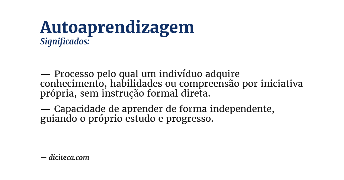 Significado de autoaprendizagem
