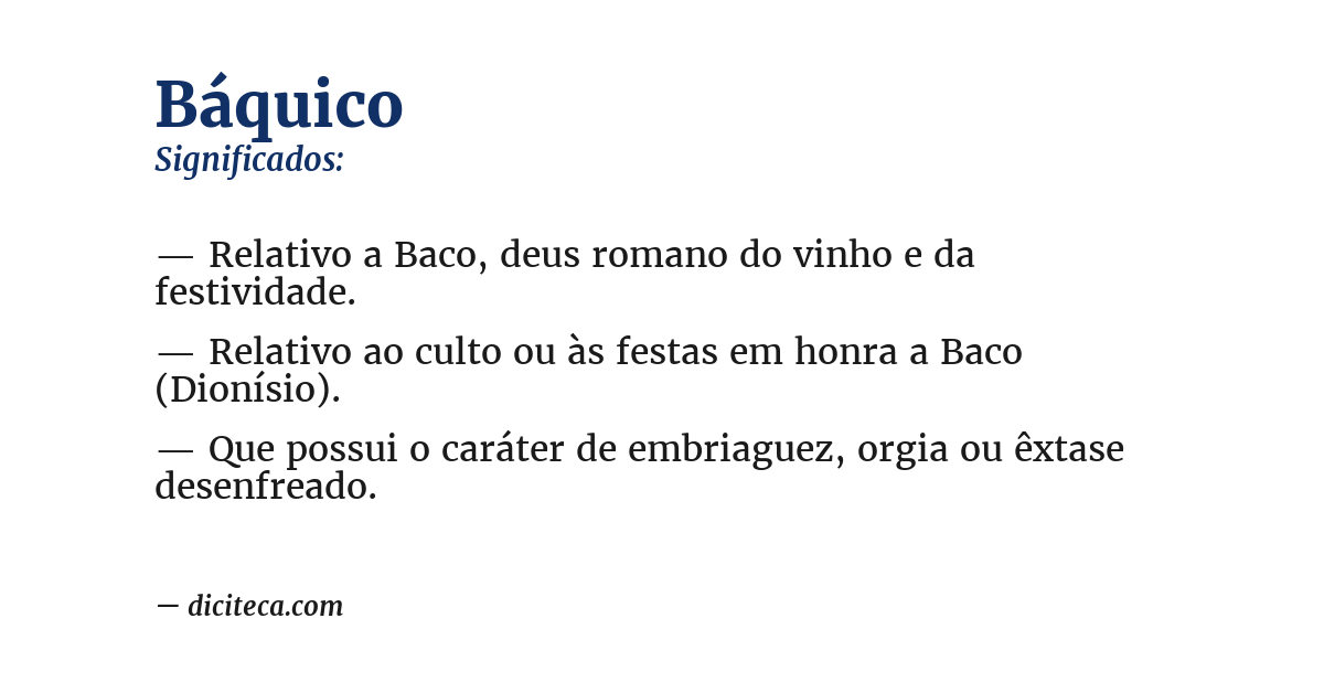 Significado de báquico