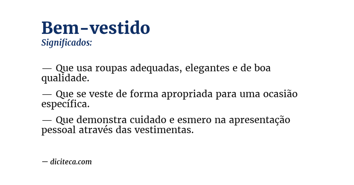 Significado de bem-vestido