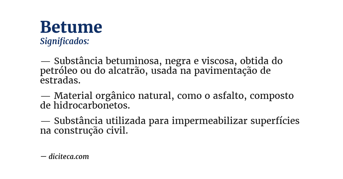 Significado de betume