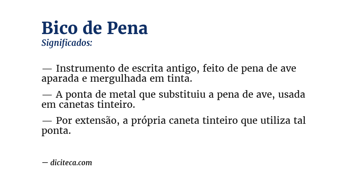 Significado de bico de pena