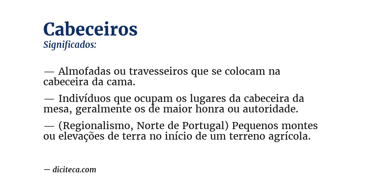 Significado de cabeceiros