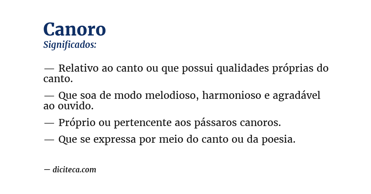 Significado de canoro