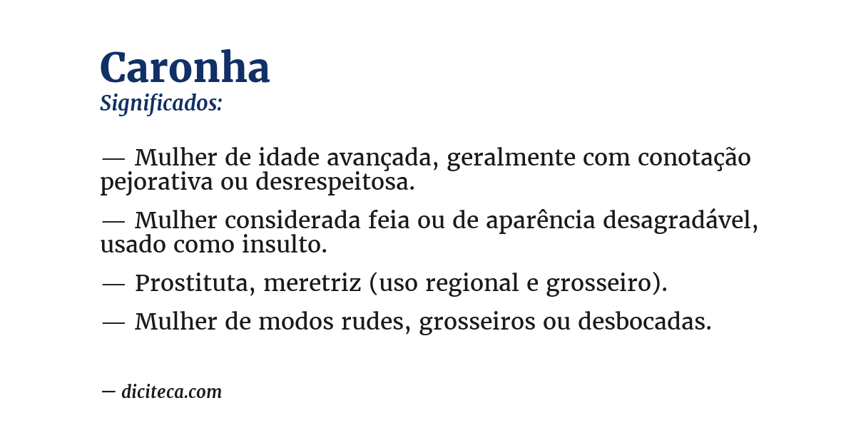 Significado de caronha