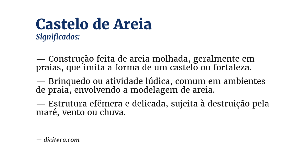 Significado de castelo de areia