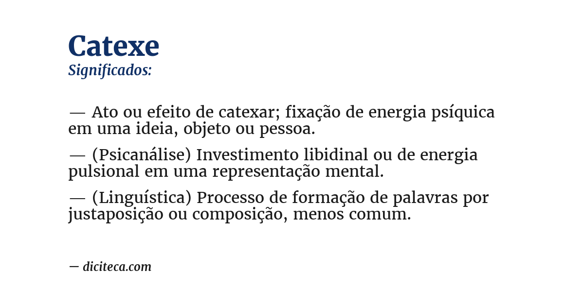 Significado de catexe
