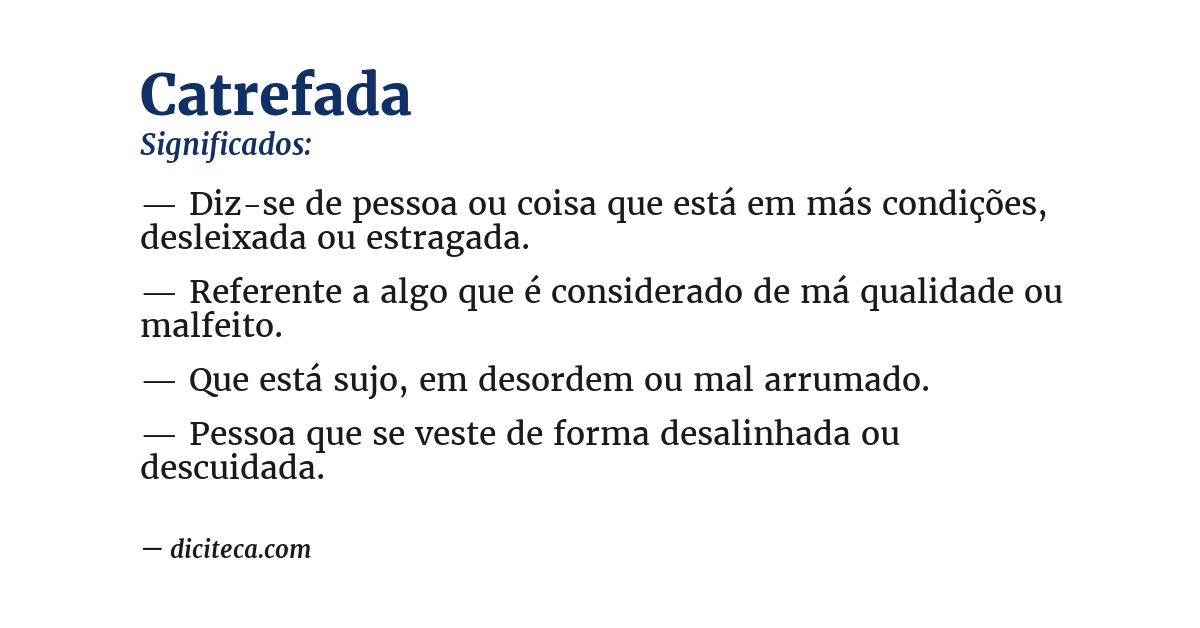 Significado de catrefada