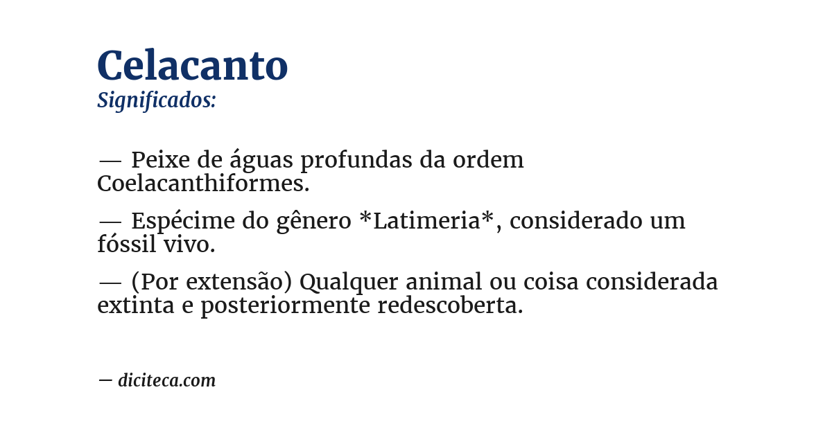 Significado de celacanto