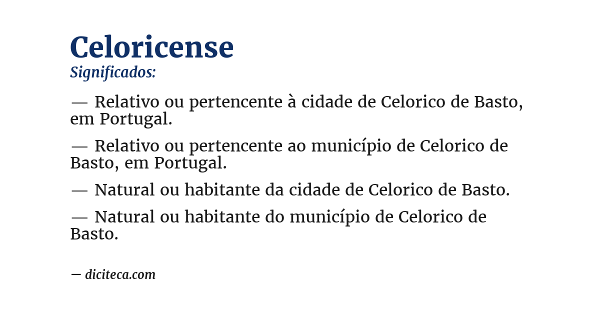 Significado de celoricense