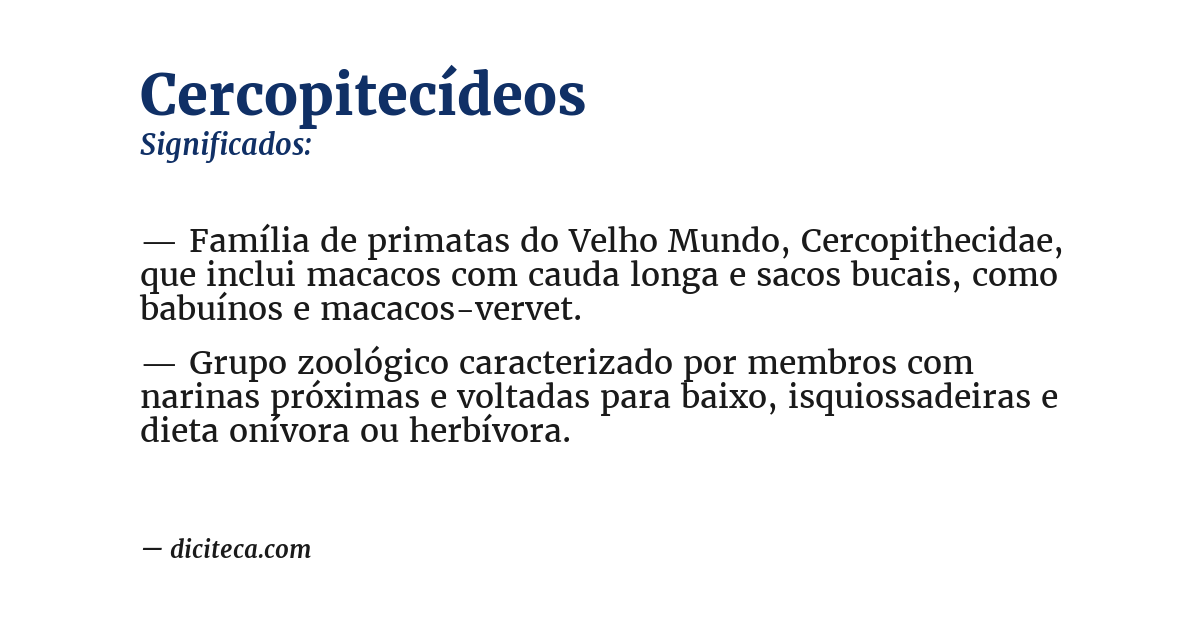 Significado de cercopitecídeos