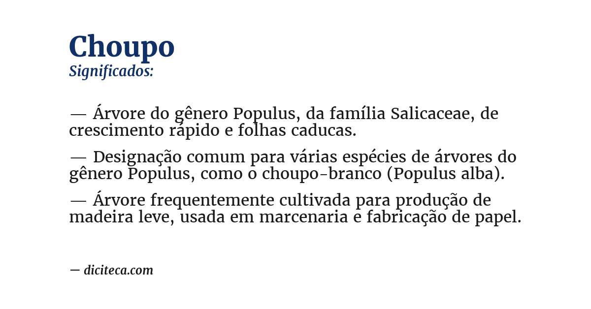 Significado de choupo