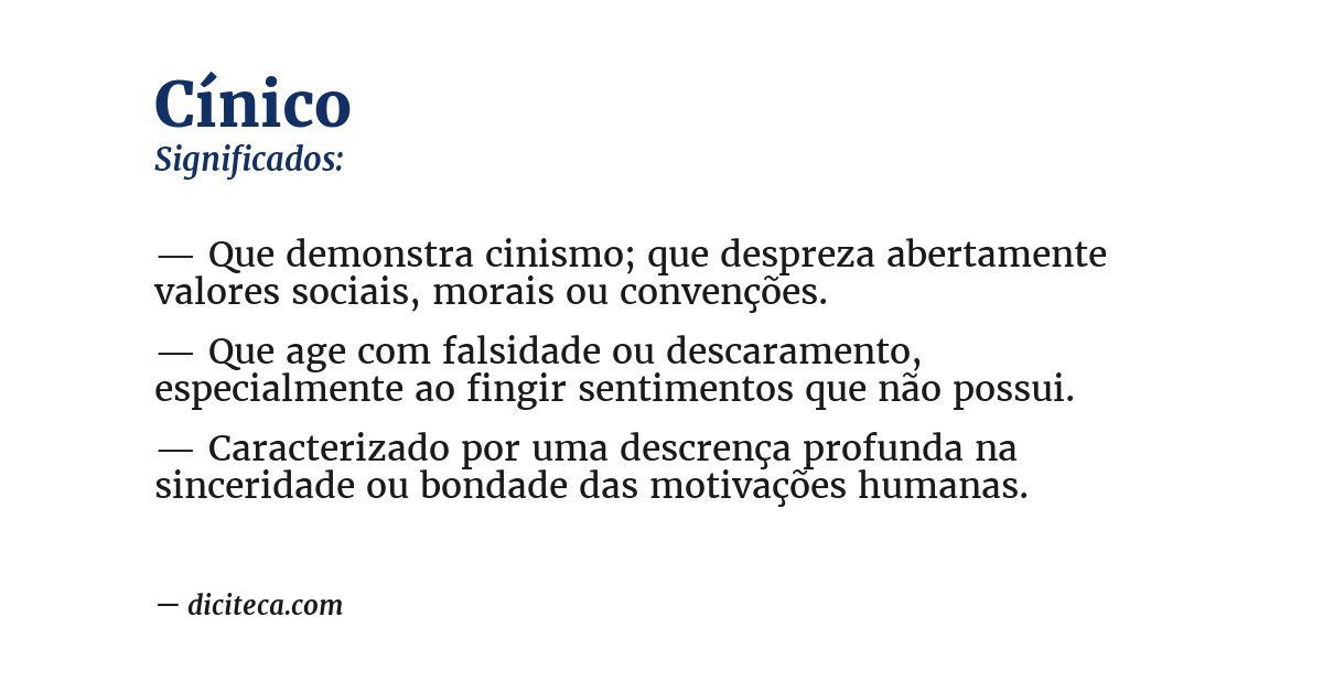 Significado de cínico