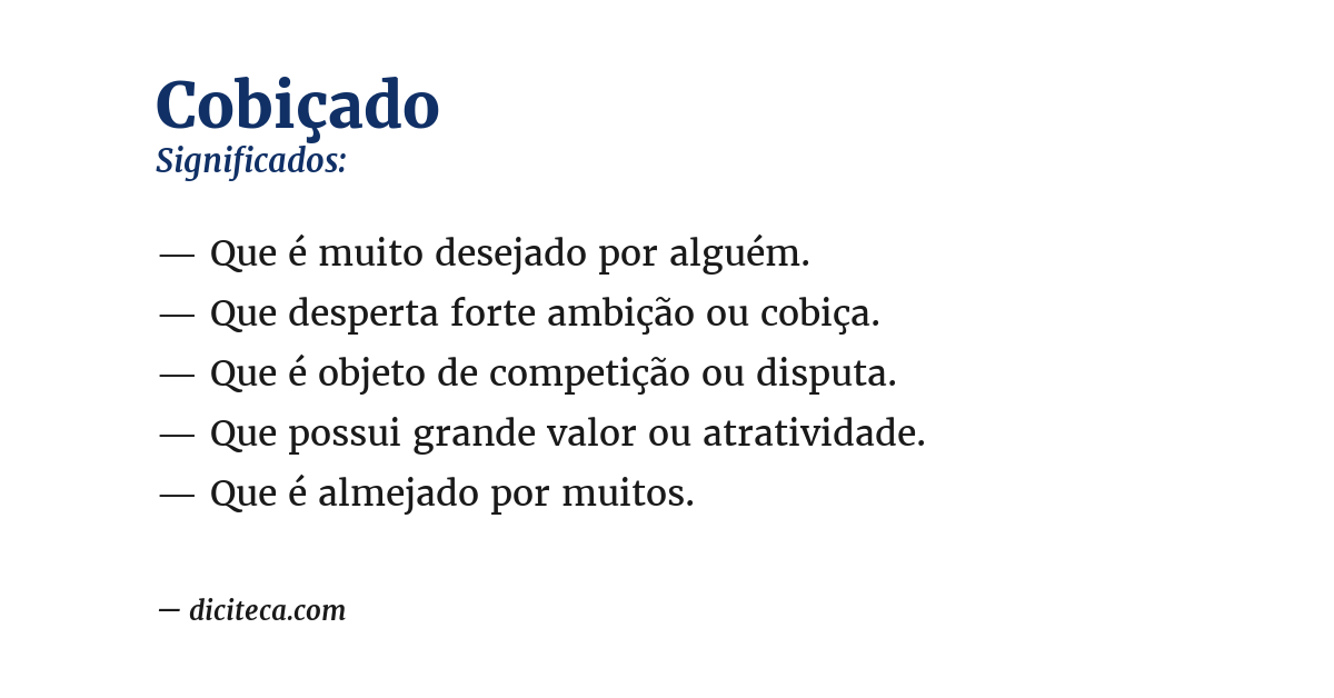 Significado de cobiçado