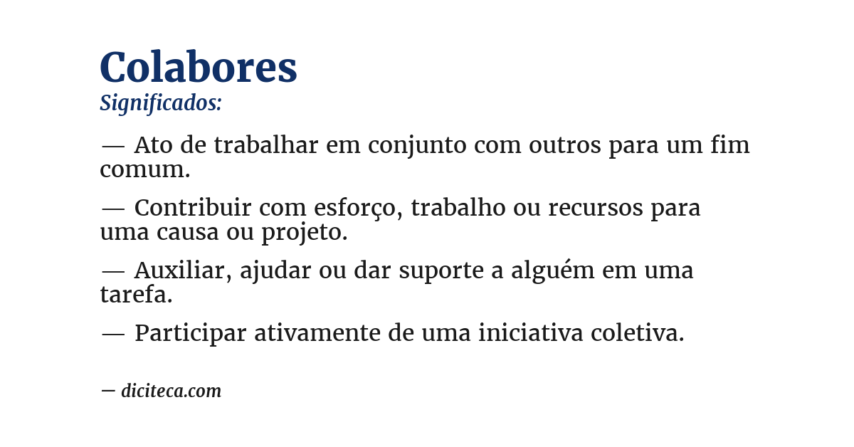 Significado de colabores