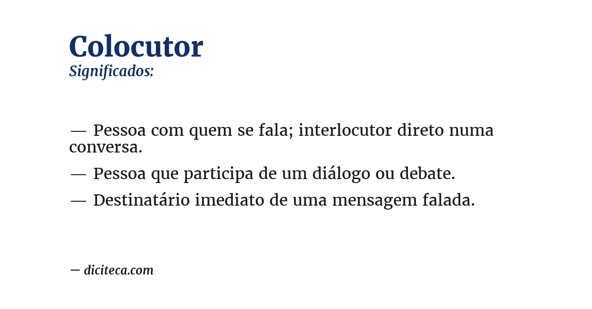 Significado de colocutor