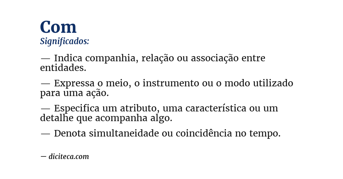 Significado de com