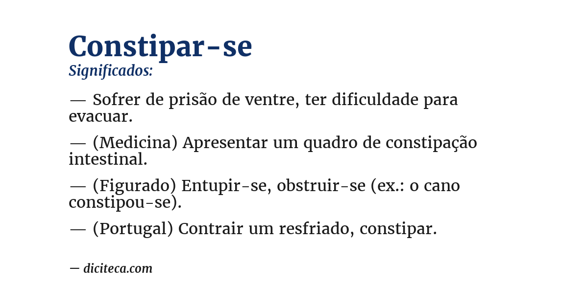 Significado de constipar-se