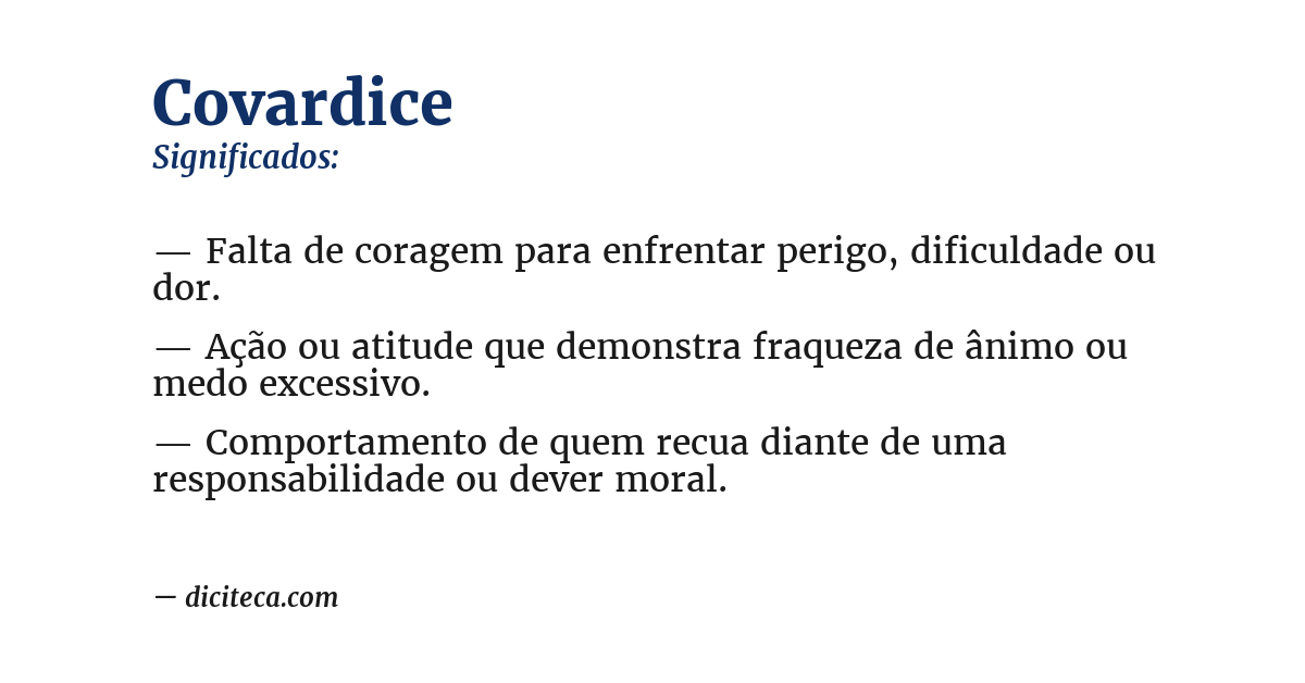 Significado de covardice