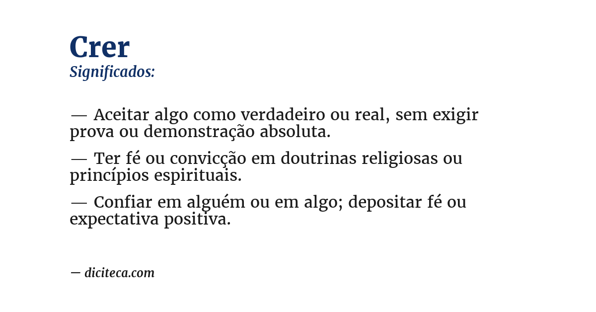 Significado de crer