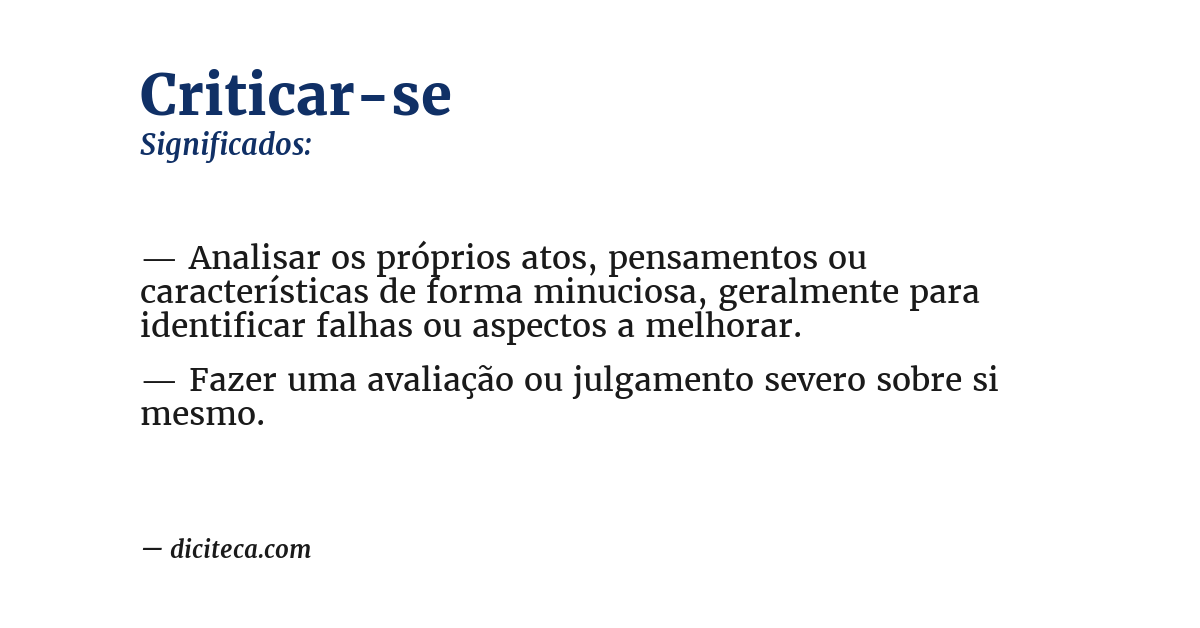 Significado de criticar-se