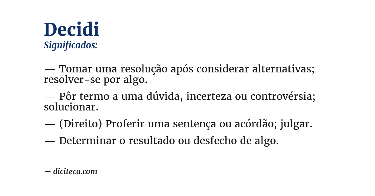 Significado de decidi
