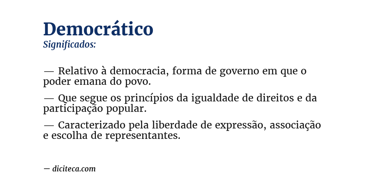 Significado de democrático