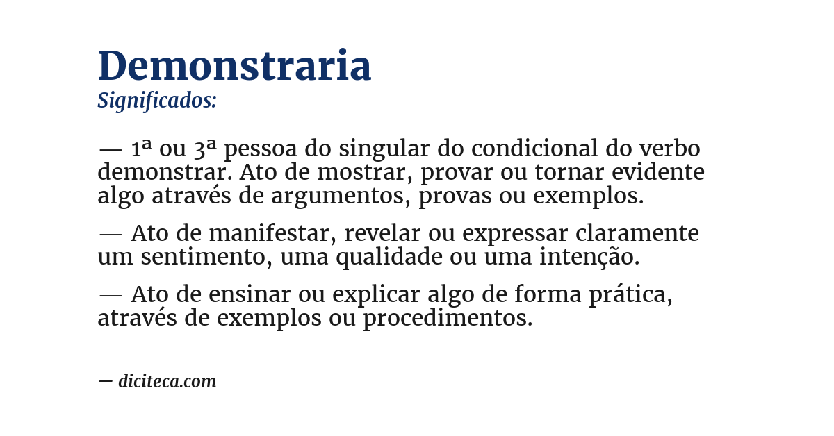 Significado de demonstraria