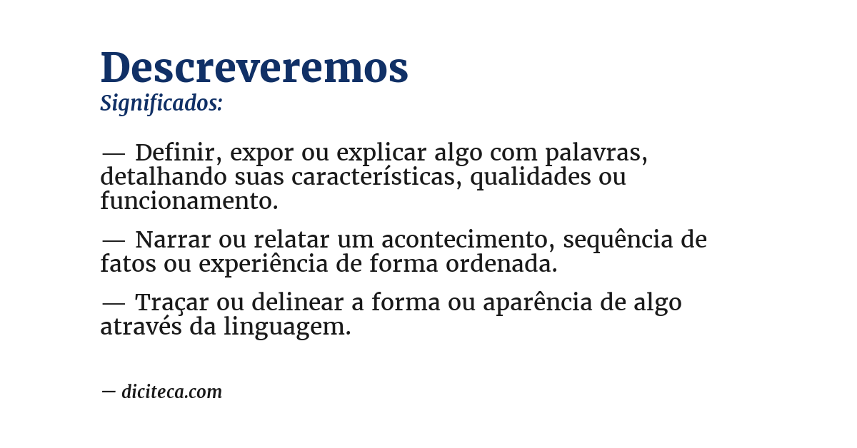 Significado de descreveremos